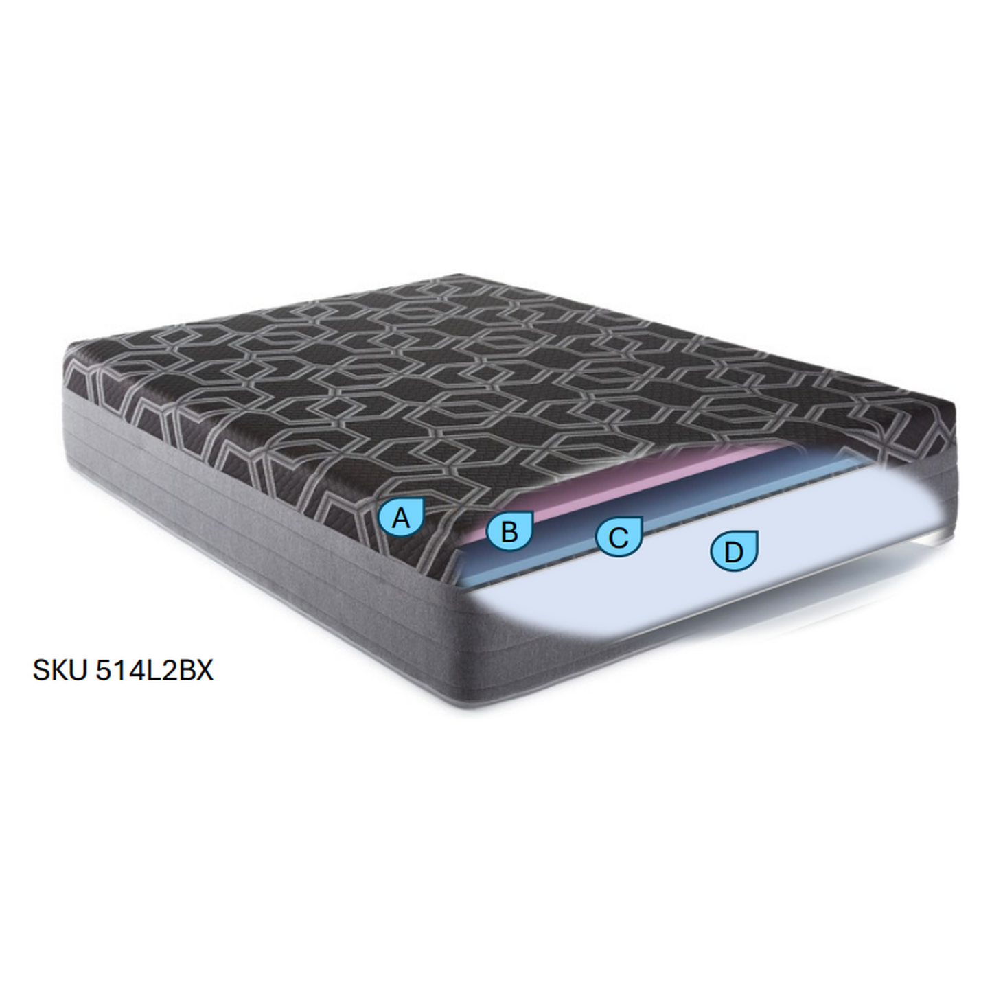 Foam Mattress in a Box Made in the USA | Black and Gray Cooling Mattress | 14-Inch Medium Firmness