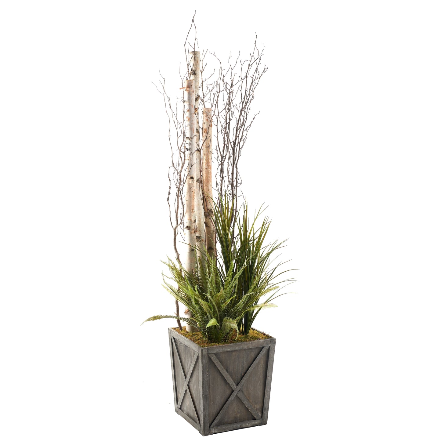 Artificial Birch with Assorted Greenery 7ft (Pack of 2)