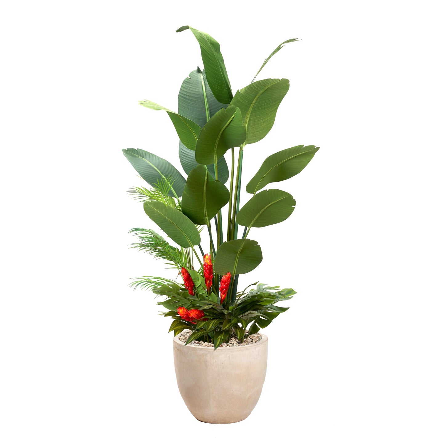 Artificial Traveler Palm with Under Planting 7ft