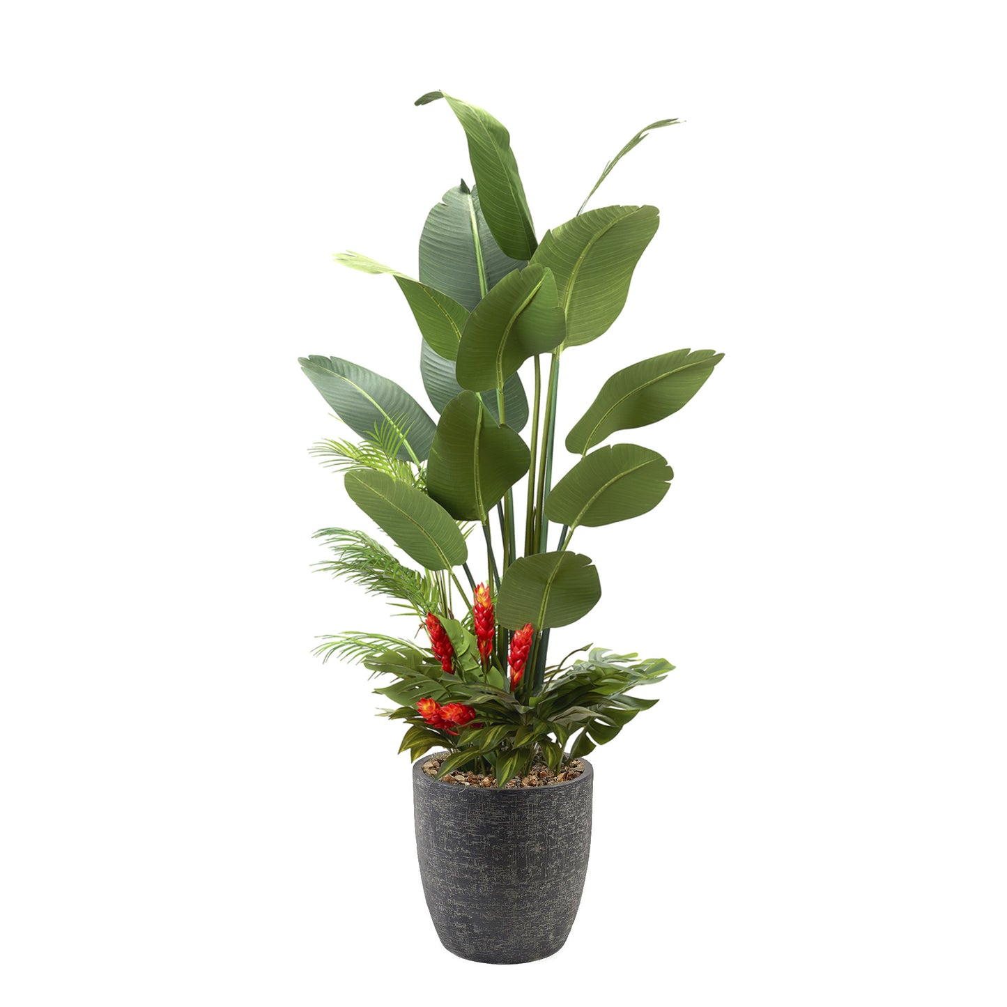 Artificial Traveler Palm with Under Planting 7ft