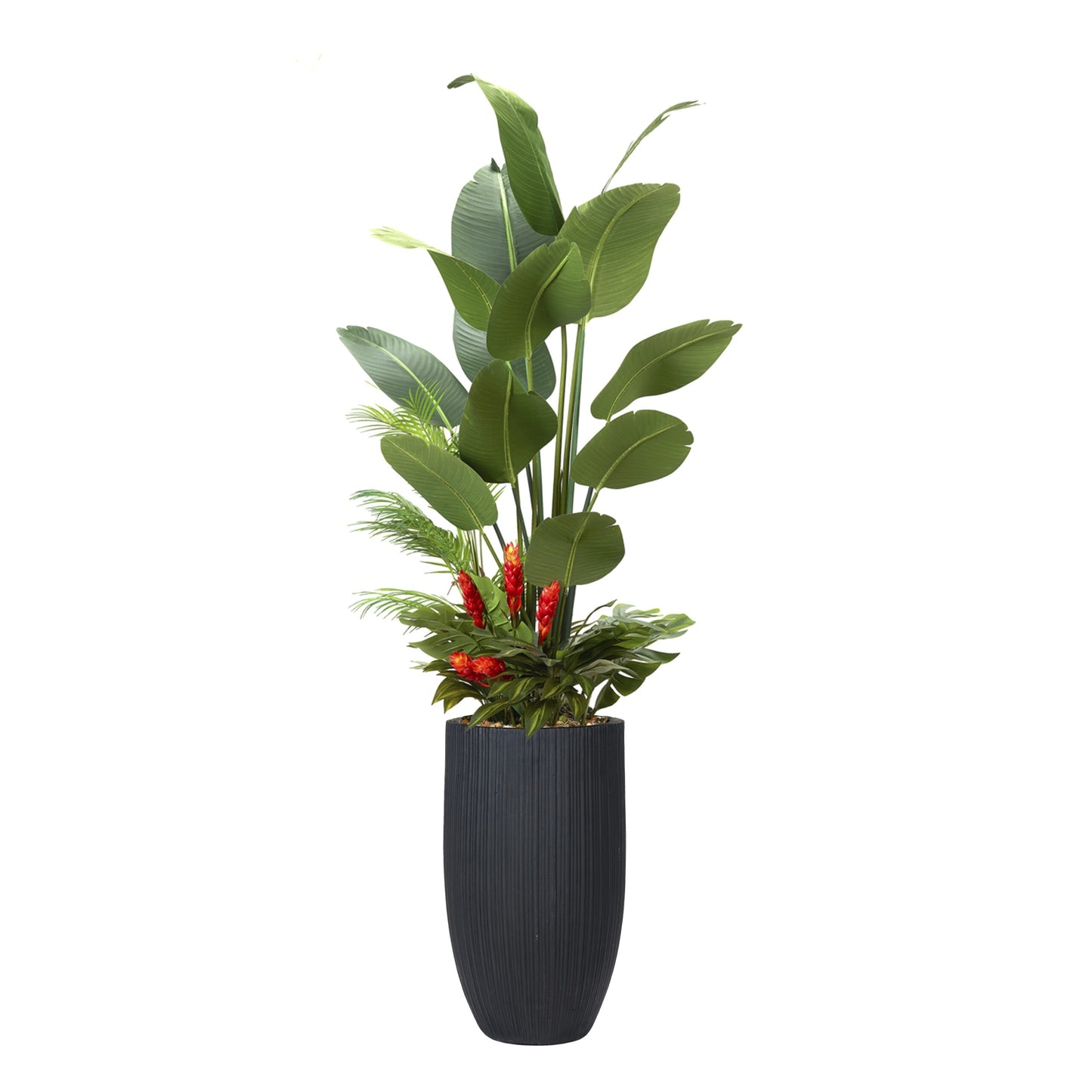 Artificial Traveler Palm with Under Planting 8ft