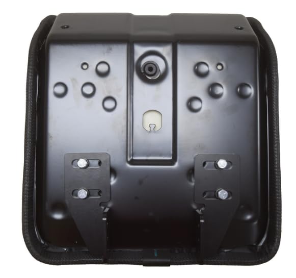 Seat Replacement with Steel Pan; Black Vinyl; Compatible with Case, New Holland, Kubota, Satoh, White, Yanmar, etc.; Universal flip hinge kit; 105000BK+940000GD