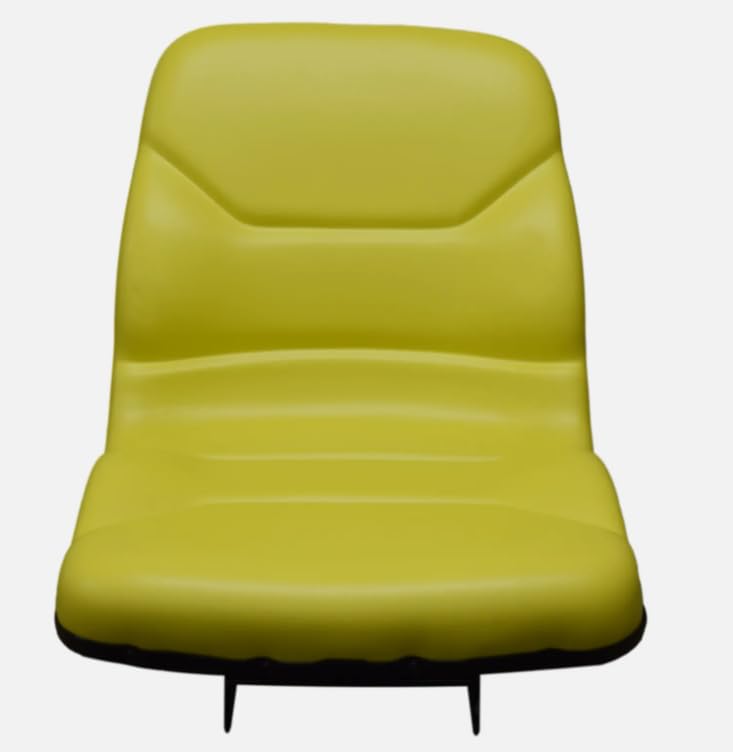 Tractor Seat with Flip-Up Bracket Compatible with John Deere Compact Tractor Models: 1070, 3005, 4005, 670, 770, 790, 870, 970, 990; Replaces JD part numbers M805158 & M803465; Yellow; 108000YE+901002