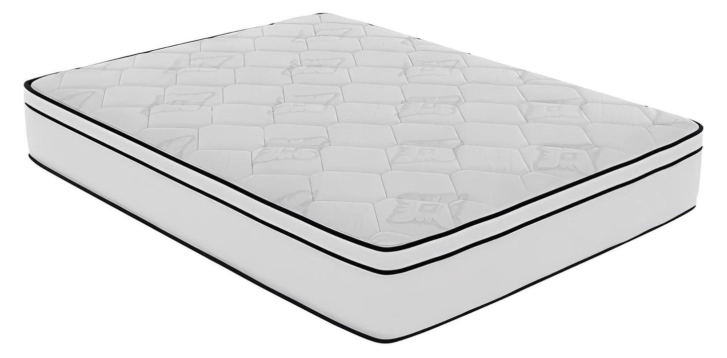 Spring Cream White Luxury Hybrid Mattress, Euro-Top | Made in The USA | Cooling Gel Memory Foam