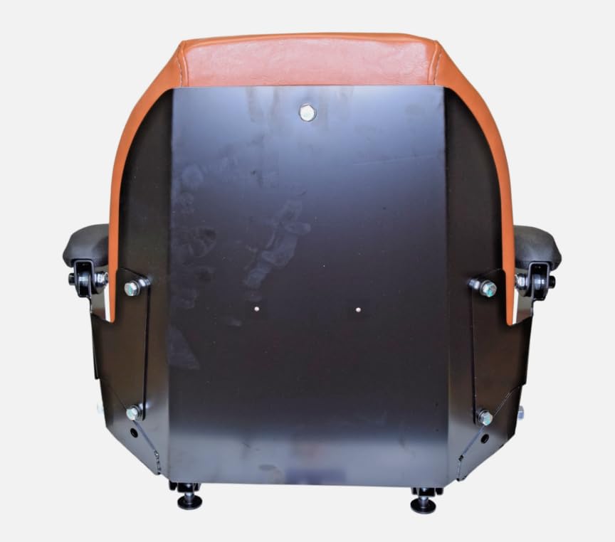 Brown Zero Turn Lawn Mower Replacement Seat; Armrests, Slides; Compatible with SCAG, Ariens, etc.; Review the bolt-hole patterns before ordering; Also compatible with Tractors, Skid Steers, Fork Lifts