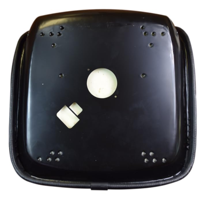 Zero Turn Lawn Mower Seat Replacement; also fits Tractors, Skid Steers, UTV's, etc.; 20.5 inches H; Compatible with AGCO, Cub Cadet, Walker; Drilling May Be Required; Black Vinyl; 108000BK