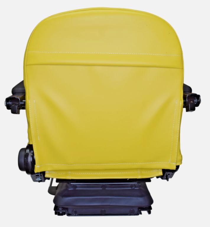 Yellow Replacement Seat with Suspension for Zero Turn Mowers, Tractors, & Skid Steers; Armrests & Sildes; OEM Styling; Compatible with Hustler, John Deere, Caterpillar, Case, Gravely, Cub Cadet, etc