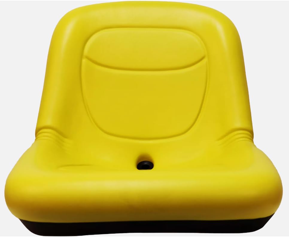 Lawn Mower & Zero Turn Mower Seat Compatible with AGCO, Ariens, Dixon, Hustler, John Deere, Woods Mow'n Machine; Yellow Vinyl; (If the Bolt-Hole Patterns Don't Match, Drilling is Required); 142000YE