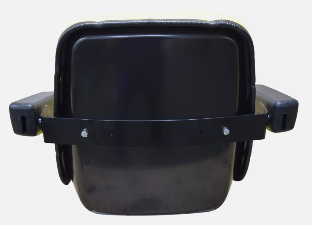 Tractor Seat with Flip-Up Bracket Compatible with John Deere Tractor Models: 650, 750, 850, 900HC, 950, 1050; Replaces JD part number CH16115; Yellow; 108000YE+901007
