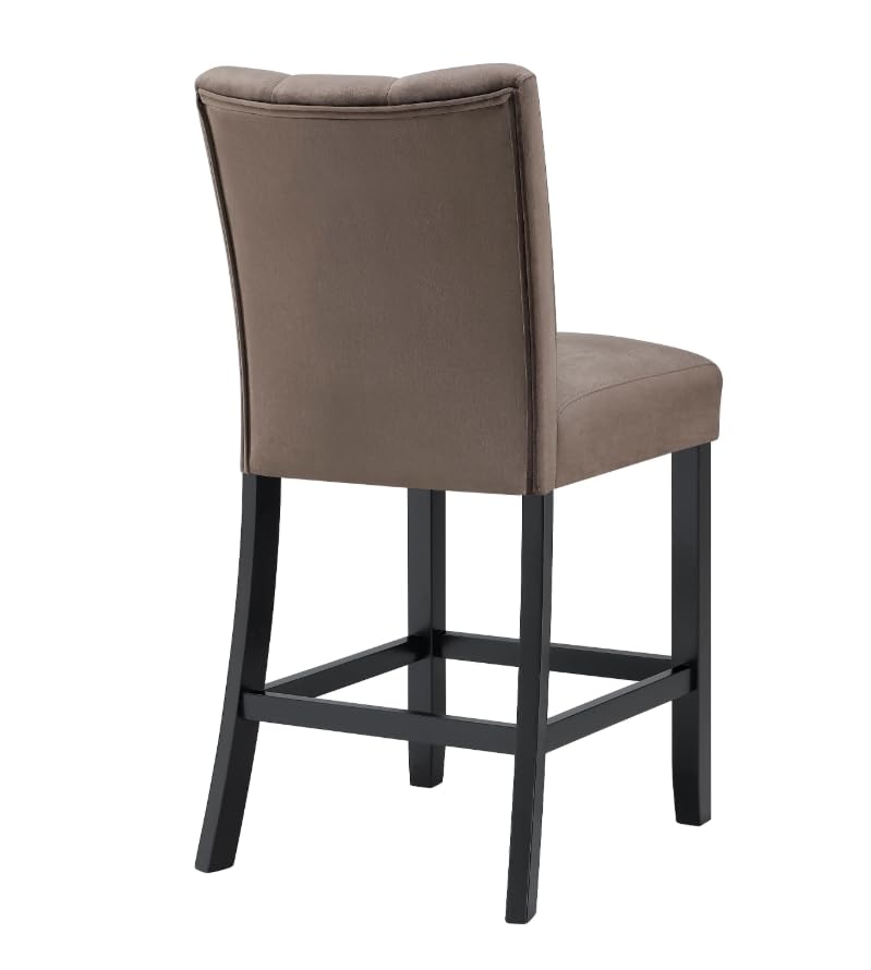 Chic Faux Marble Counter Height Table and 4 Upholstered Chairs | 5-Piece Set | Black, White, Cream, Brown, Beige, Tan