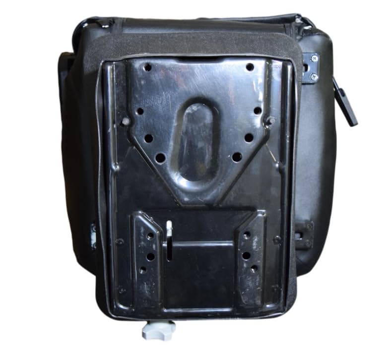 Replacement tractor seat with adjustable back cushion, armrests & suspension; Bolt Patterns: 4-3/4 Width x 8 Length (Inches), 5-1/2 x 7-3/4, 4-3/4 x 5-3/4; 440002BK-SP1