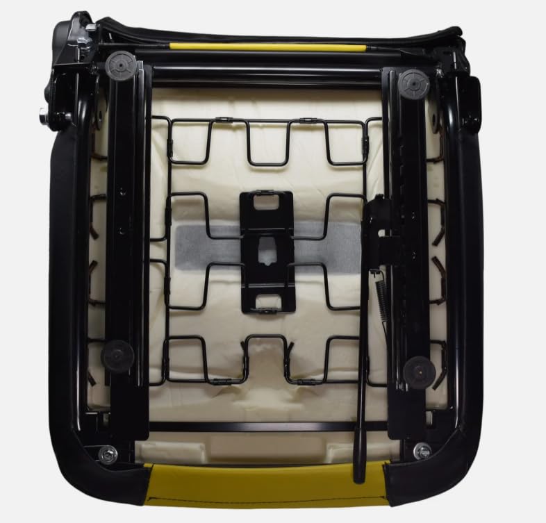 Lawn Mower Seat with Slides & Armrests; Compatible with Cub Cadet; Premium OEM Style Black and Yellow; (If the Bolt-Hole Patterns Don't Match, Drilling is Required); 201011BKYE-CC