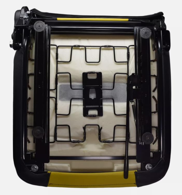 Zero Turn Mower Seat with Armrests and Slides; Replacement Seat for Tractors, Fork Lifts, Skid Steers, UTV's, etc.; 21" H (Max); Bolt pattern: 11.25" x 11"; Drilling May Be Required; 201011BKYE