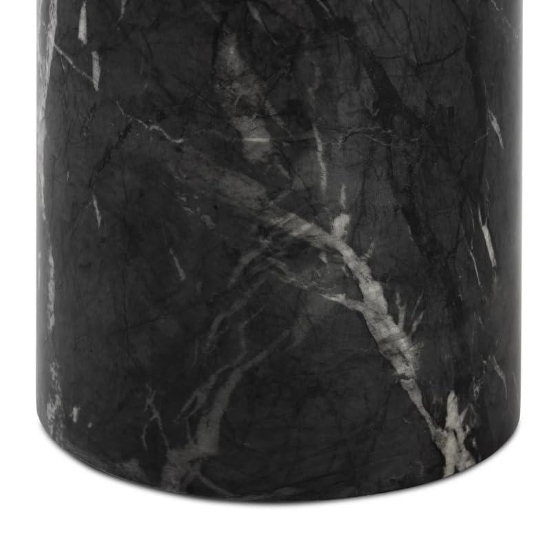 Modern End Table – Reinforced Resin with Faux Marble Finish – Round Side Table - Weatherproof | 19'' H X 17.5'' W X 17.5'' D