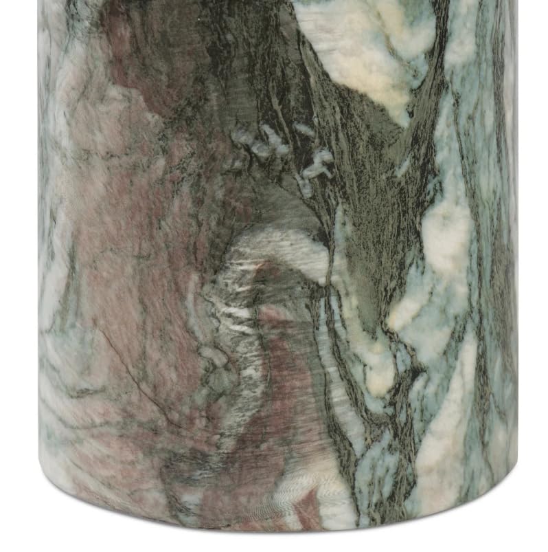 Modern End Table – Reinforced Resin with Faux Marble Finish – Round Side Table - Weatherproof | 19'' H X 17.5'' W X 17.5'' D