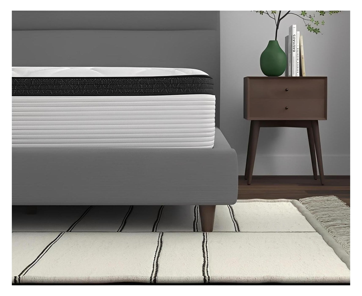 Spring Cream White Luxury Hybrid Mattress, Euro-Top | Made in The USA | Cooling Gel Memory Foam