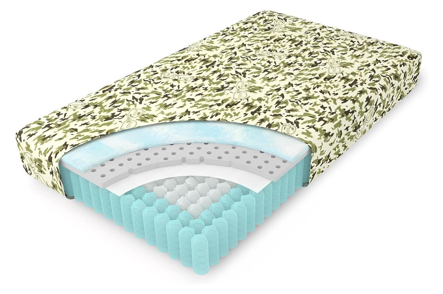 Kids Camo Hybrid Mattress | Removable Cover | Twin or Full