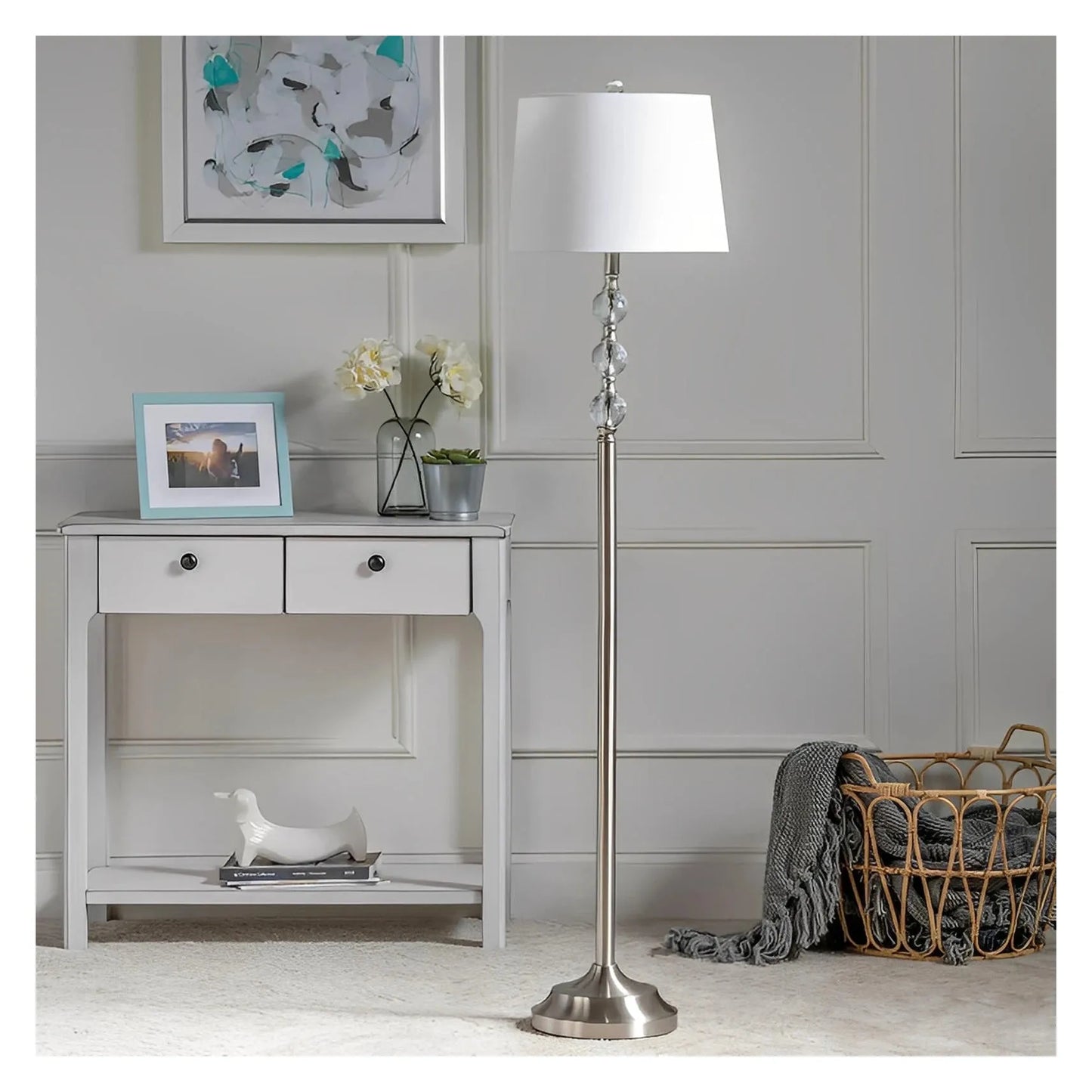 Saida of Fairfield Harbor Floor Lamp, Silver,