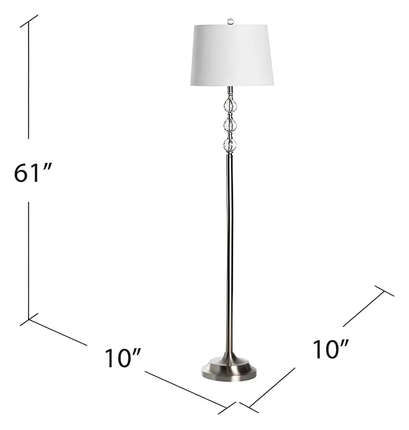 Saida of Fairfield Harbor Floor Lamp, Silver,