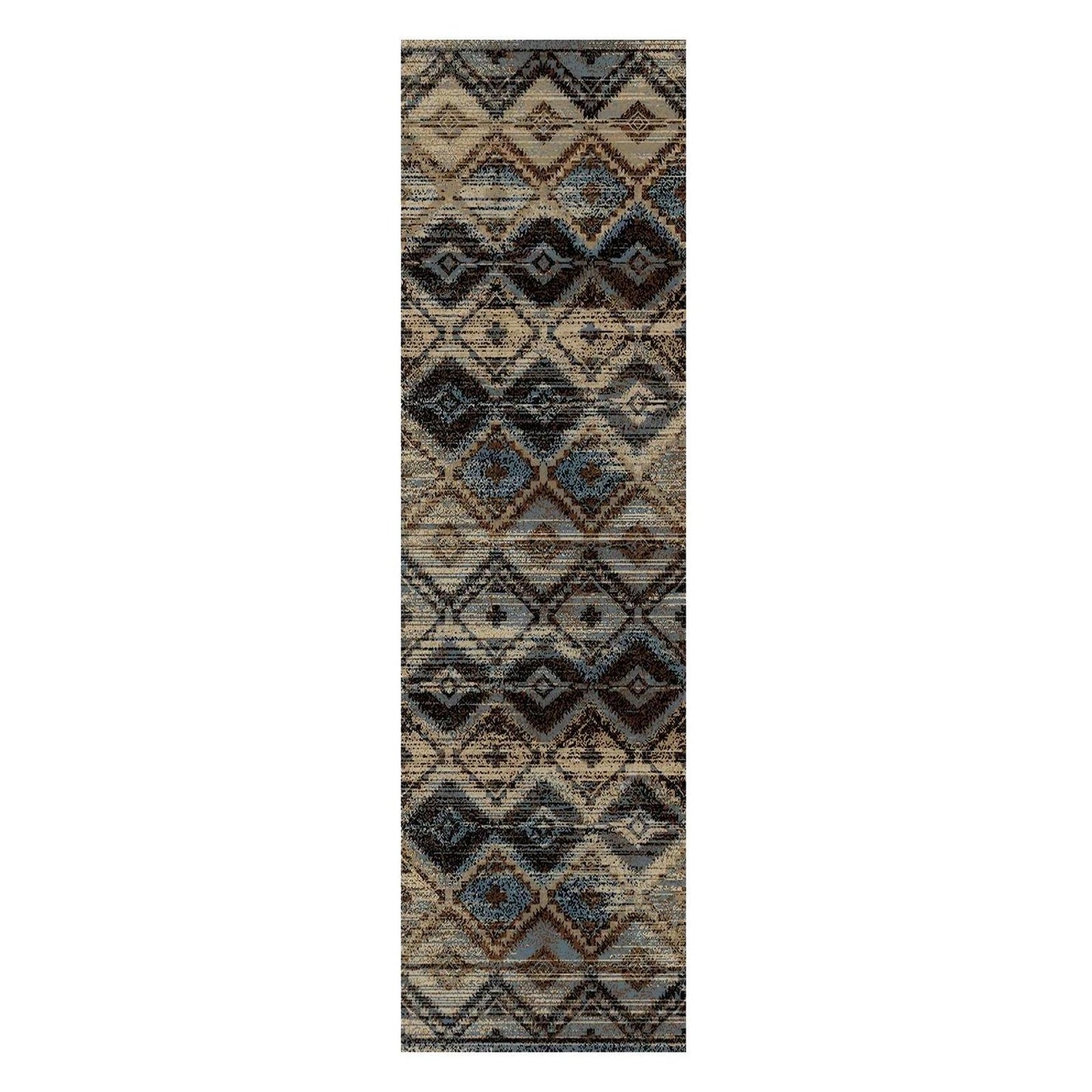 American Destinations Big Sky Blue 2'3"x7'7" Area Rug | 100% Polypropylene | Machine Loomed | 10 mm pile height