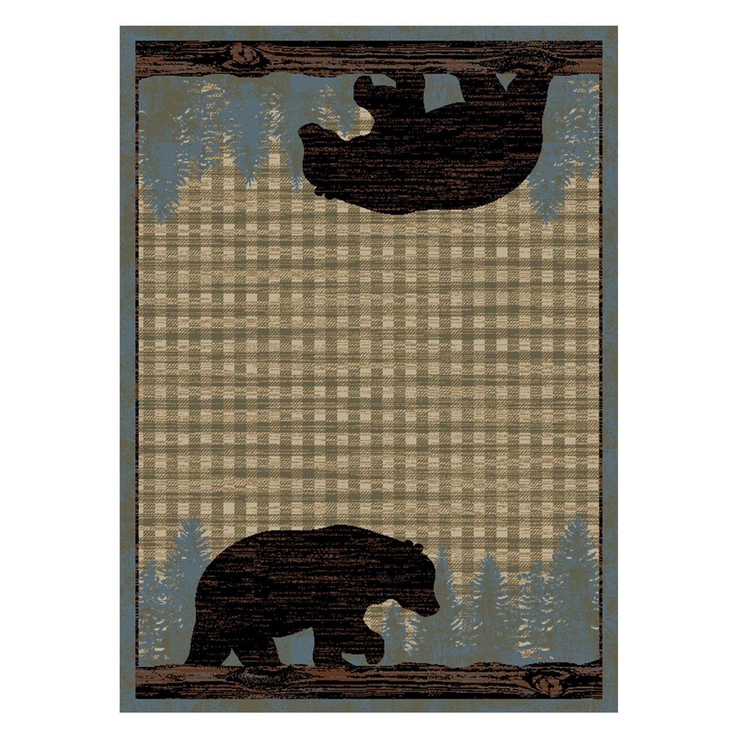 American Destinations Ashland Blue 7'10"x9'10" Area Rug | 100% Polypropylene | Machine Loomed | 10 mm pile height