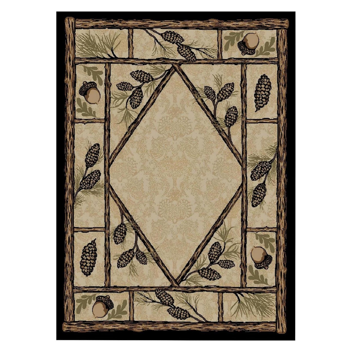 American Destinations Brasstown Bald Multi 2'3"x3'3" Area Rug | 100% Polypropylene | Machine Loomed | 10 mm pile height