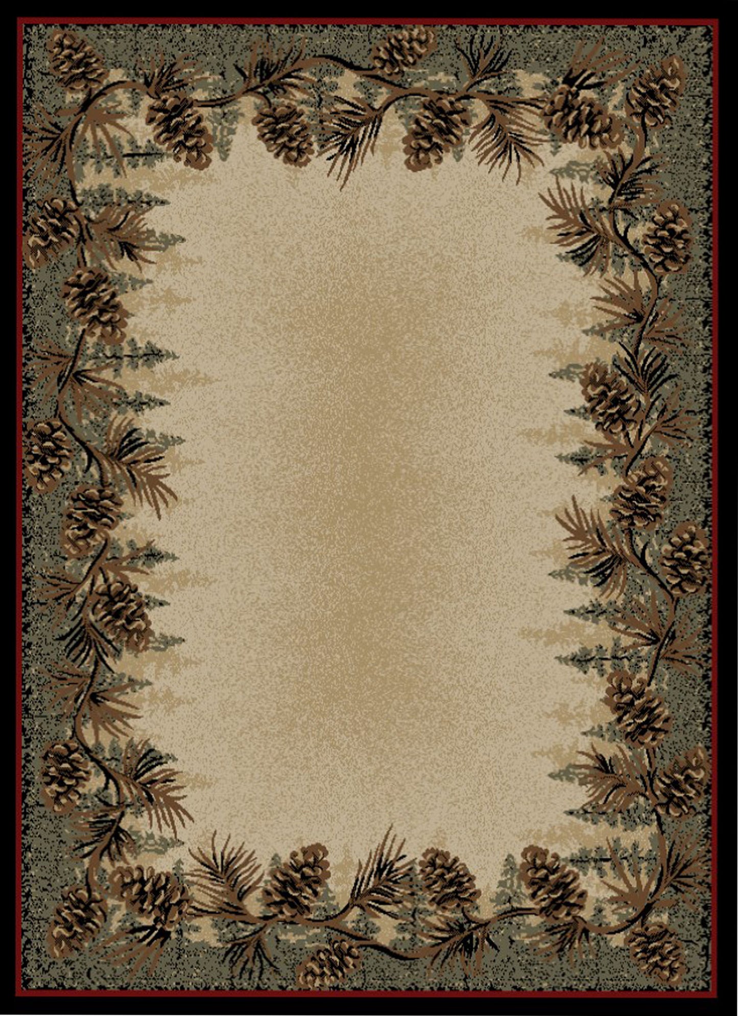American Destinations Mount Le Conte 5'3" Round Area Rug | 100% Polypropylene | Machine Loomed | 10 mm pile height