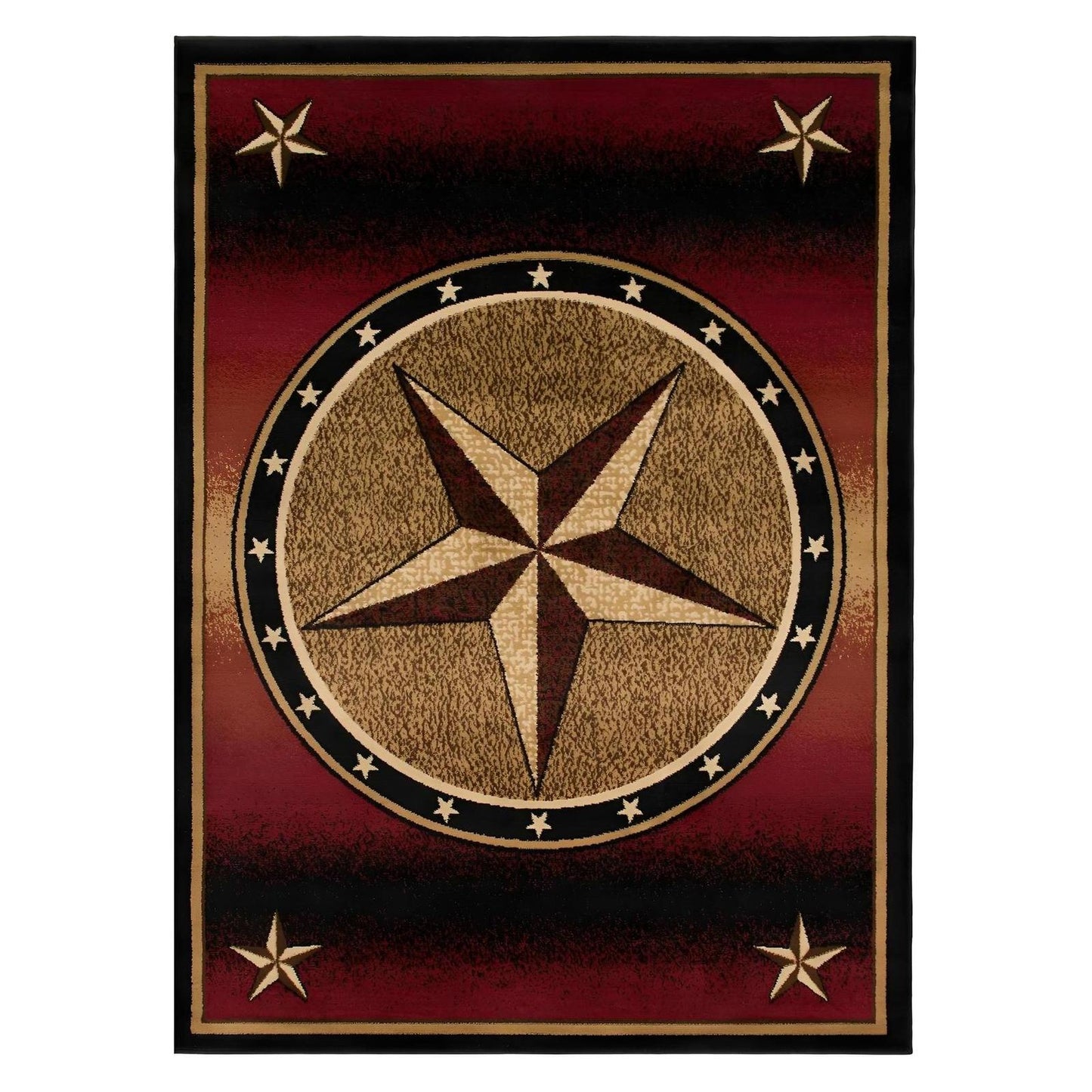 American Destinations Amarillo Rust 5'3"x7'3" Area Rug | 100% Polypropylene | Machine Loomed | 10 mm pile height