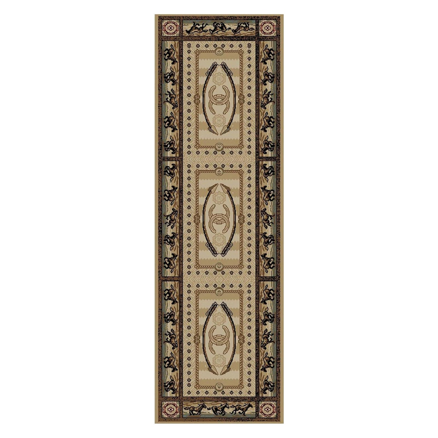 American Destinations Cheyenne Multi 5'3" Round Area Rug | 100% Polypropylene | Machine Loomed | 10 mm pile height