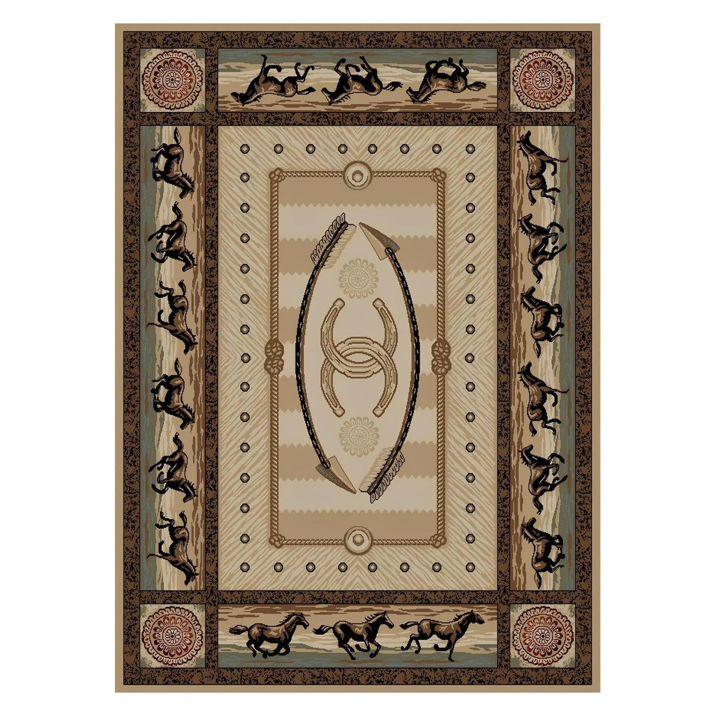 American Destinations Cheyenne Multi 2'3"x3'3" Area Rug | 100% Polypropylene | Machine Loomed | 10 mm pile height