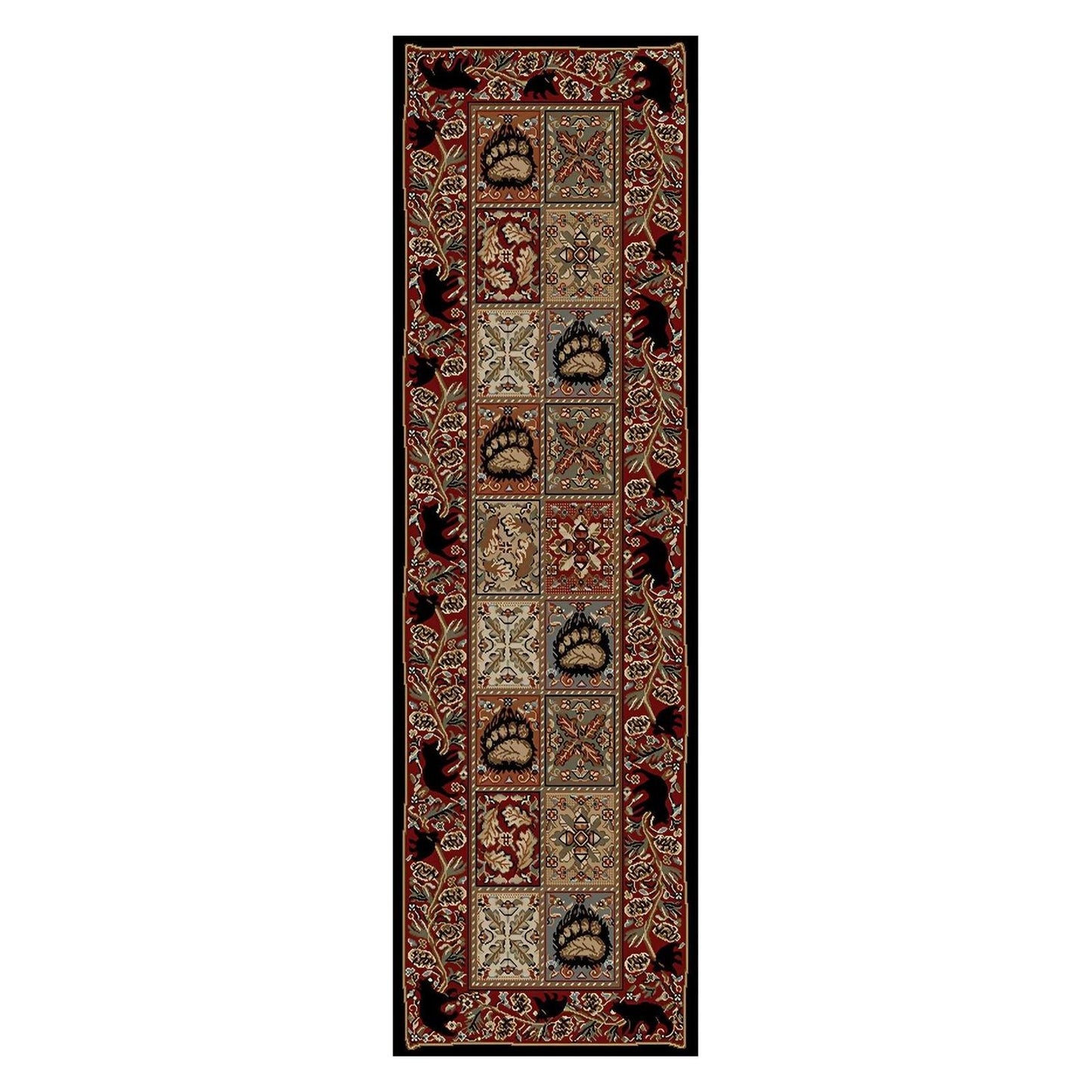 American Destinations Masters Lodge Ebony 2'3"x7'7" Area Rug | 100% Polypropylene | Machine Loomed | 10 mm pile height