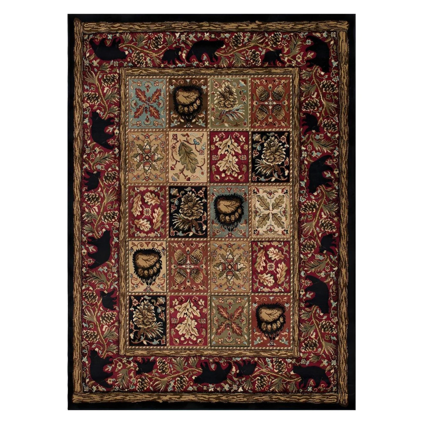 American Destinations Masters Lodge Ebony 2'3"x3'3" Area Rug | 100% Polypropylene | Machine Loomed | 10 mm pile height