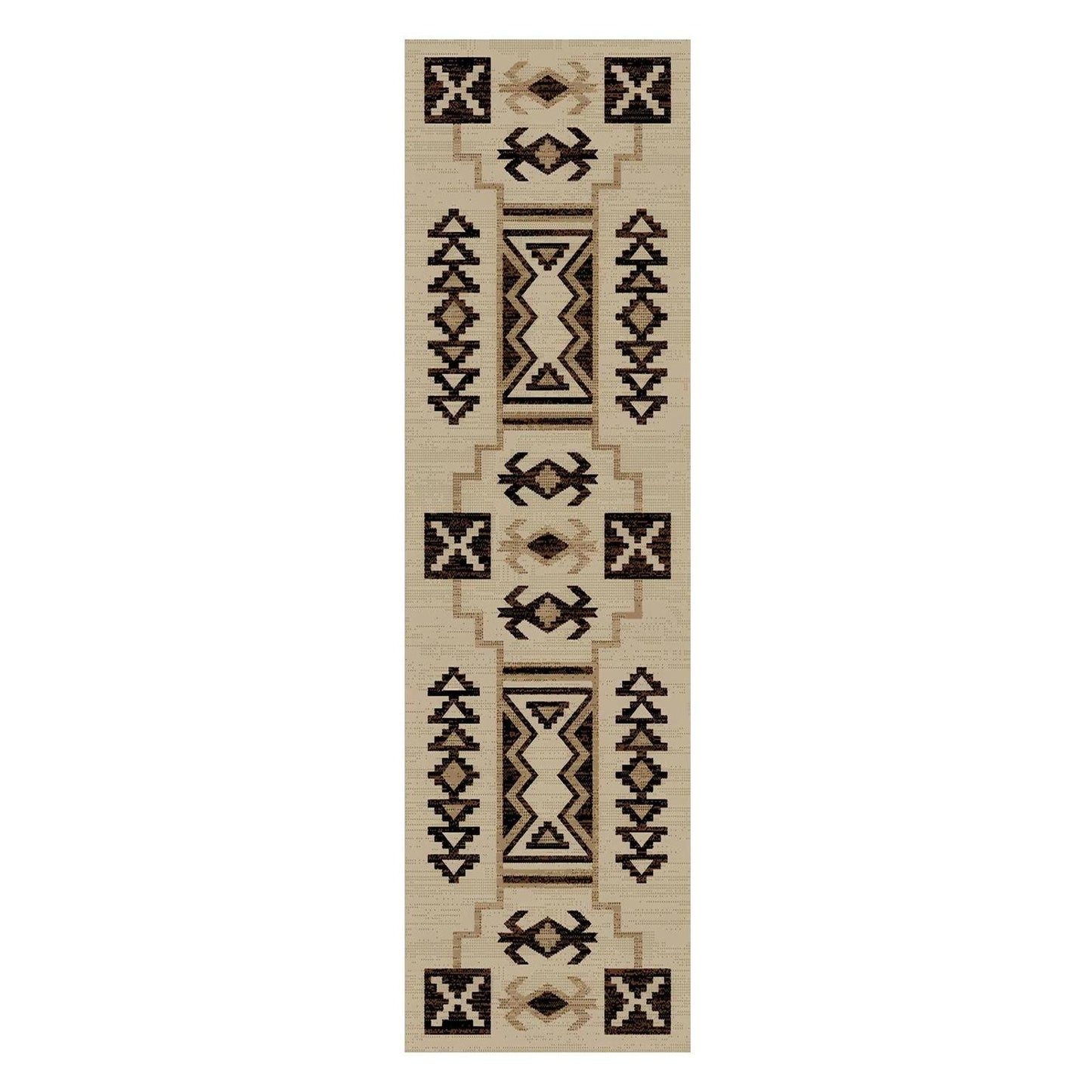 American Destinations Mission Viejo Ivory 2'3"x7'7" Area Rug | 100% Polypropylene | Machine Loomed | 10 mm pile height