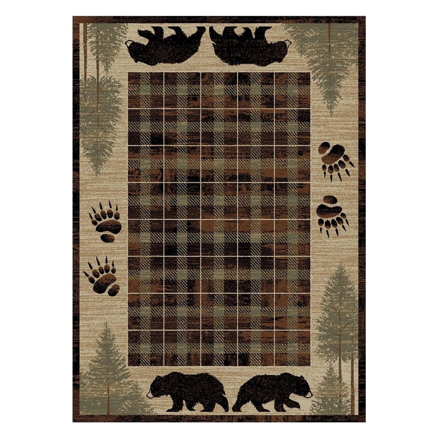 American Destinations Big Timber Brown 7'10"x9'10" Area Rug | 100% Polypropylene | Machine Loomed | 10 mm pile height