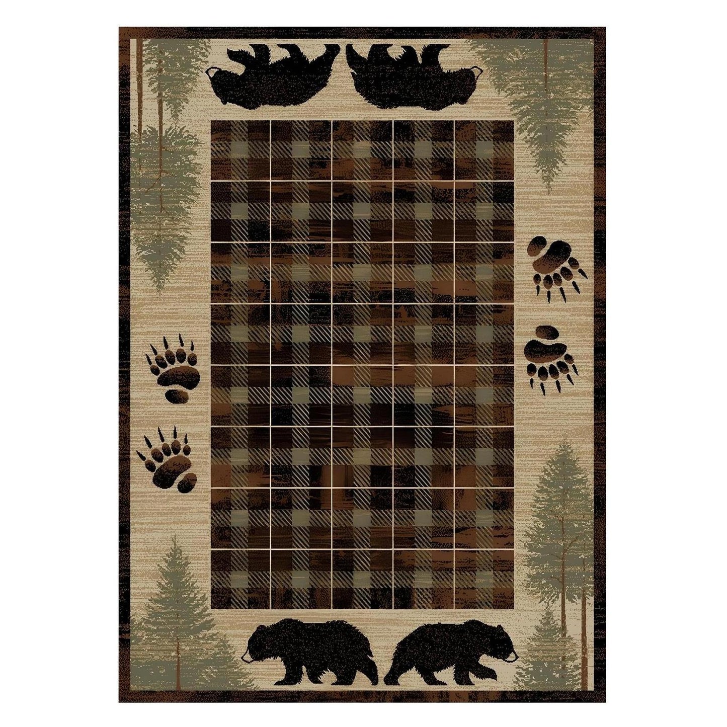 American Destinations Big Timber Brown 5'3"x7'3" Area Rug | 100% Polypropylene | Machine Loomed | 10 mm pile height