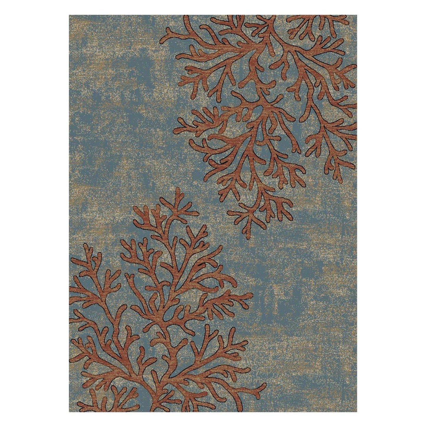 American Destinations Coral Springs Blue 5'3"x7'3" Area Rug | 100% Polypropylene | Machine Loomed | 10 mm pile height