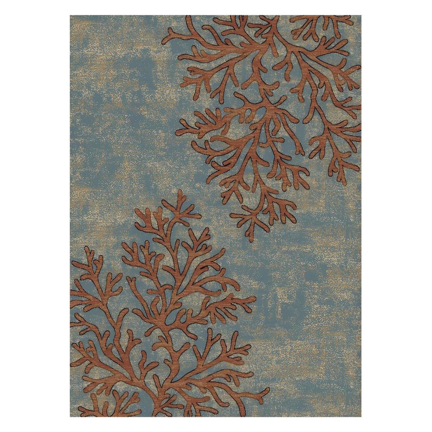 American Destinations Coral Springs Blue 2'3"x7'7" Area Rug | 100% Polypropylene | Machine Loomed | 10 mm pile height
