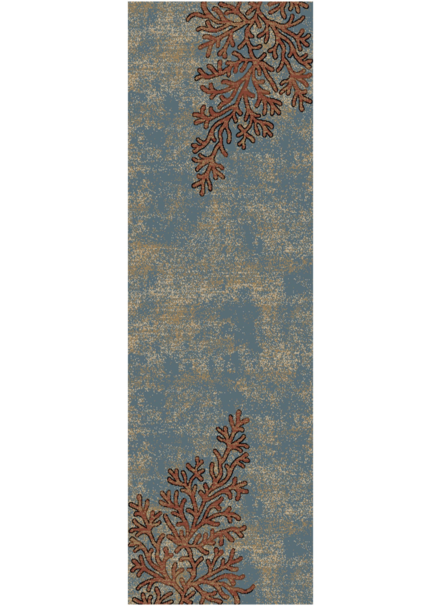 American Destinations Coral Springs Blue 2'3"x7'7" Area Rug | 100% Polypropylene | Machine Loomed | 10 mm pile height