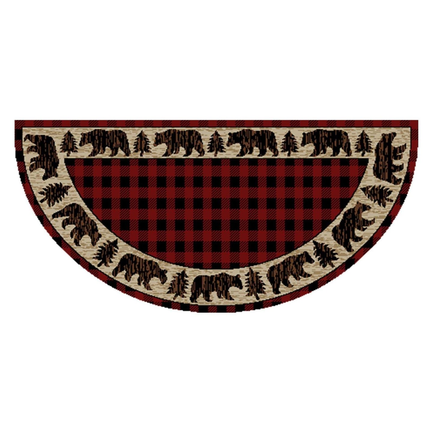 American Destinations Trailing Edge Red 2'x3'8" Wedge Area Rug | 100% Polypropylene | Machine Loomed | 10 mm pile height