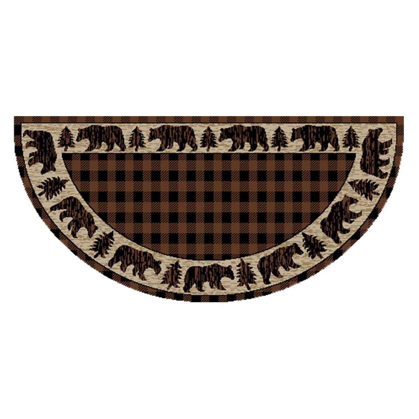 American Destinations Trailing Edge Brown 2'x3'8" Wedge Area Rug | 100% Polypropylene | Machine Loomed | 10 mm pile height