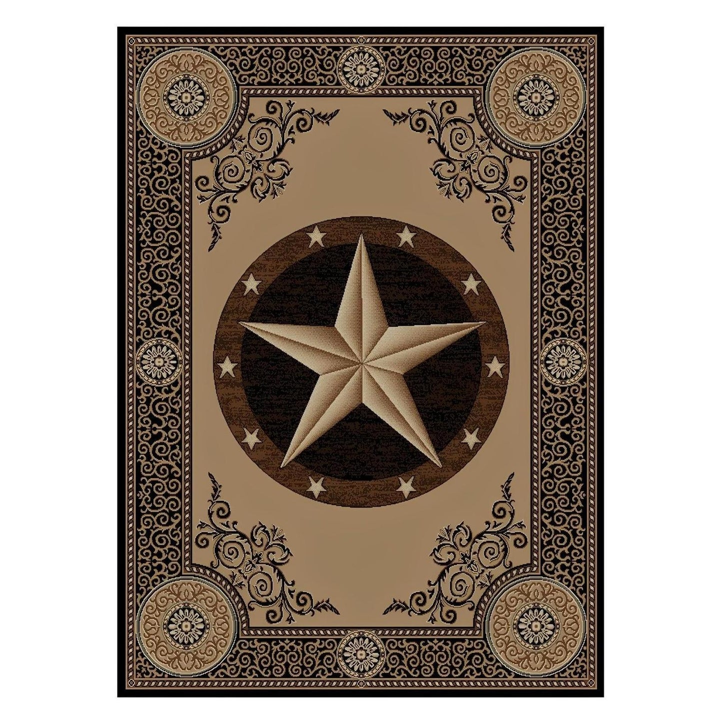American Destinations Arlington Black 2'3"x7'7" Area Rug | 100% Polypropylene | Machine Loomed | 10 mm pile height