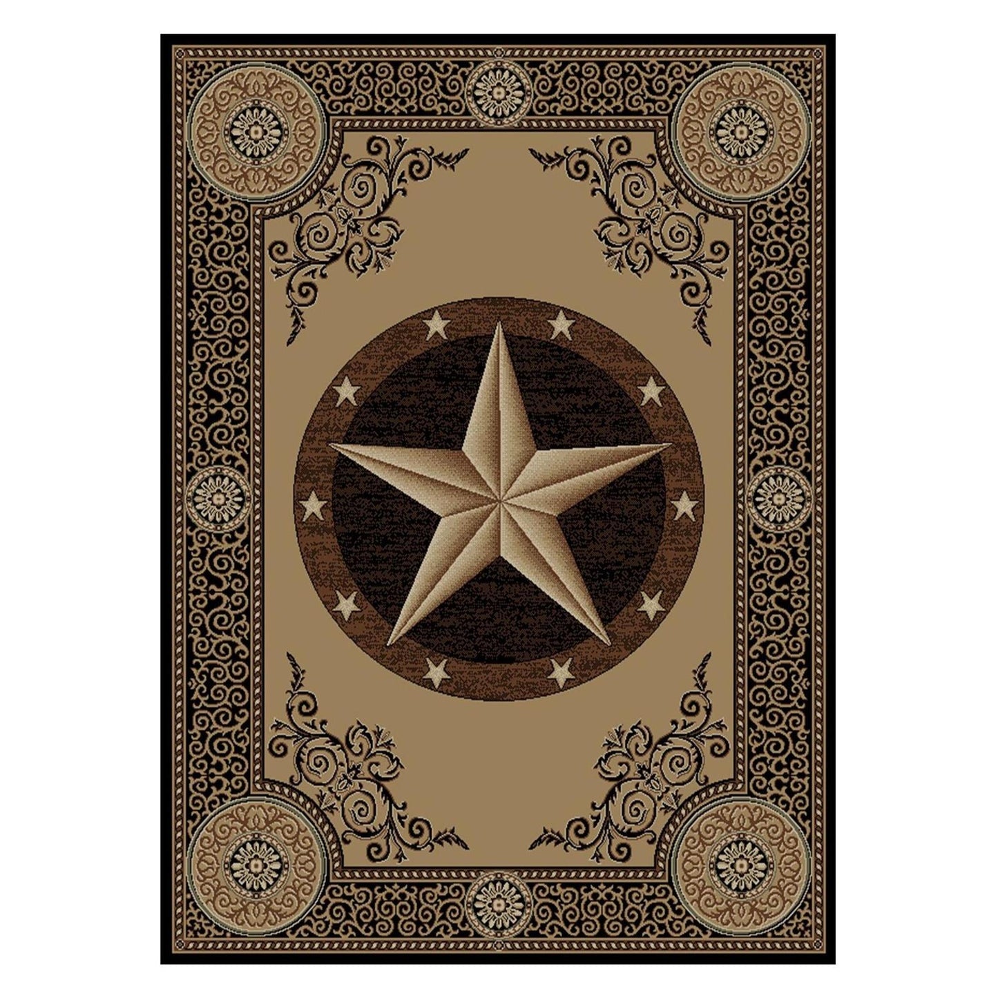 American Destinations Arlington Black 7'10"x9'10" Area Rug | 100% Polypropylene | Machine Loomed | 10 mm pile height