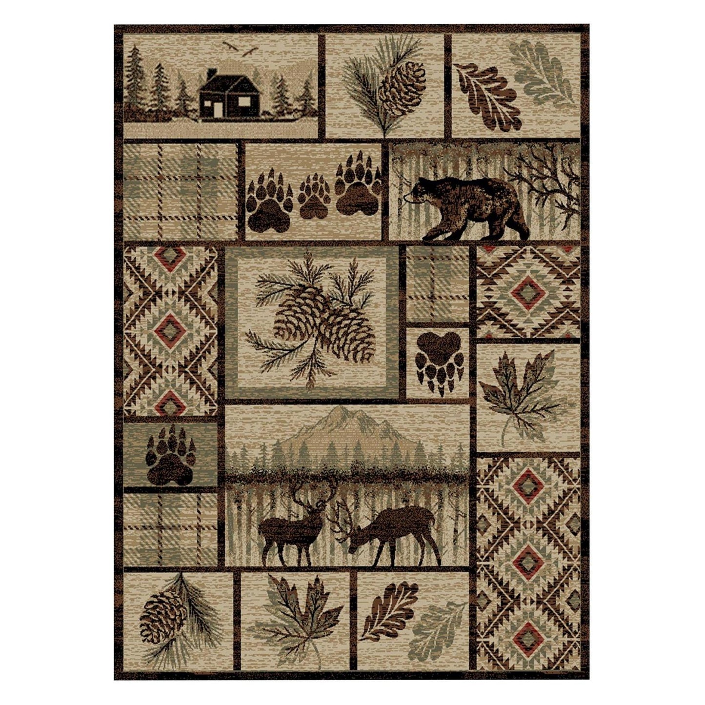 American Destinations Keystone Multi 7'10"x9'10" Area Rug | 100% Polypropylene | Machine Loomed | 10 mm pile height