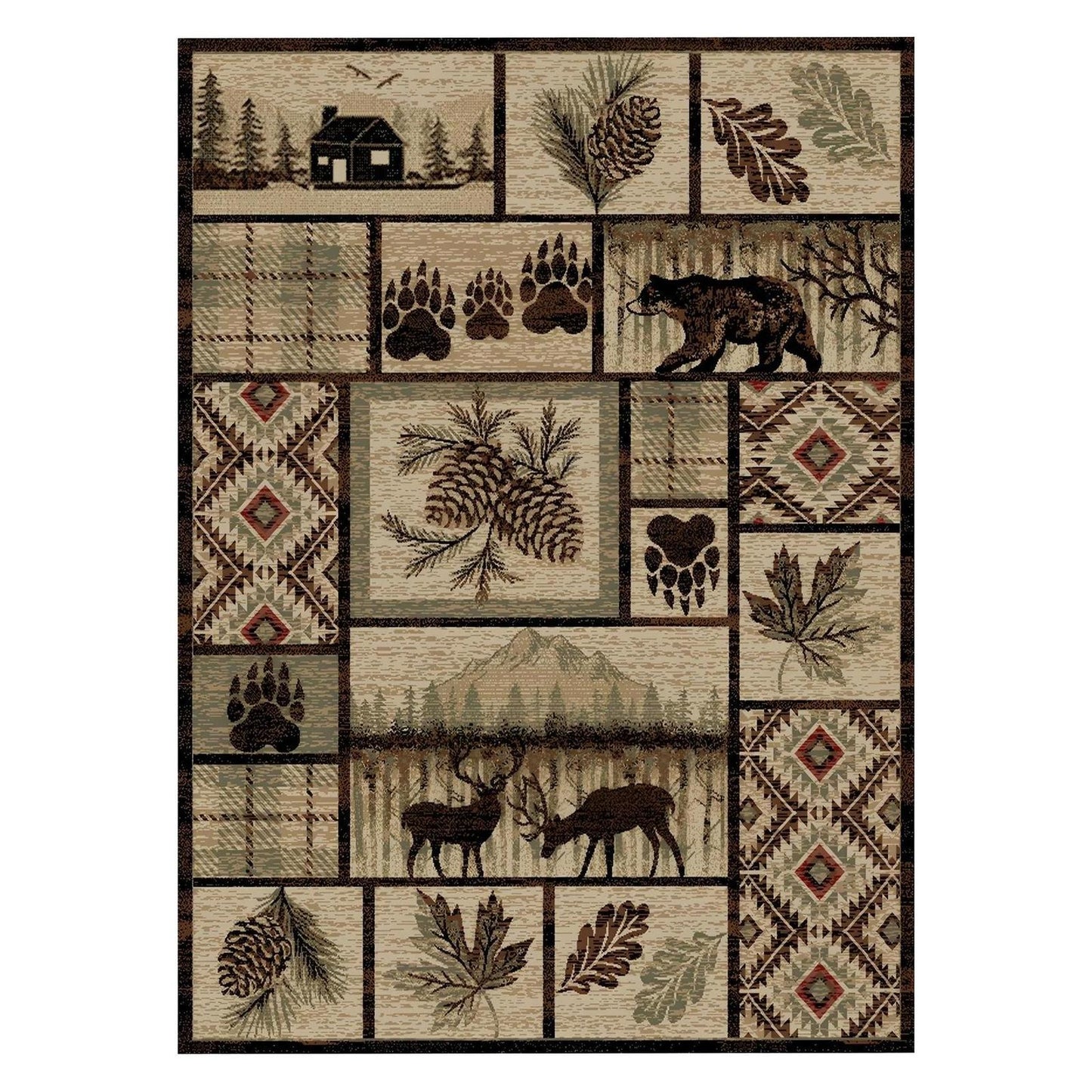 American Destinations Keystone Multi 2'3"x3'3" Area Rug | 100% Polypropylene | Machine Loomed | 10 mm pile height