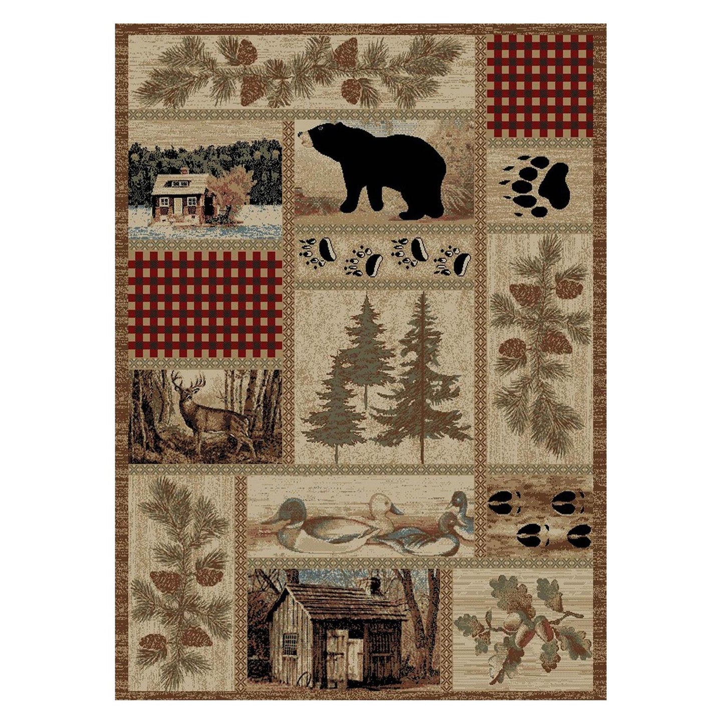American Destinations Getaway Trail Multi 7'10"x9'10" Area Rug | 100% Polypropylene | Machine Loomed | 10 mm pile height