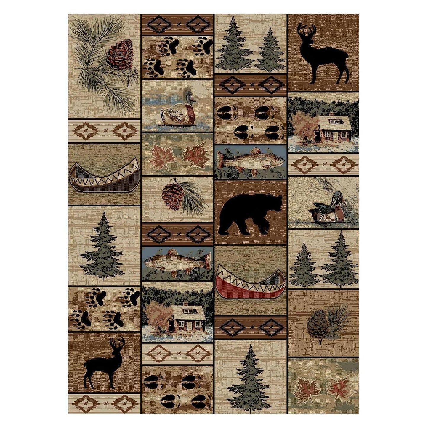 American Destinations Mountain Solitude Multi 5'3"x7'3" Area Rug | 100% Polypropylene | Machine Loomed | 10 mm pile height