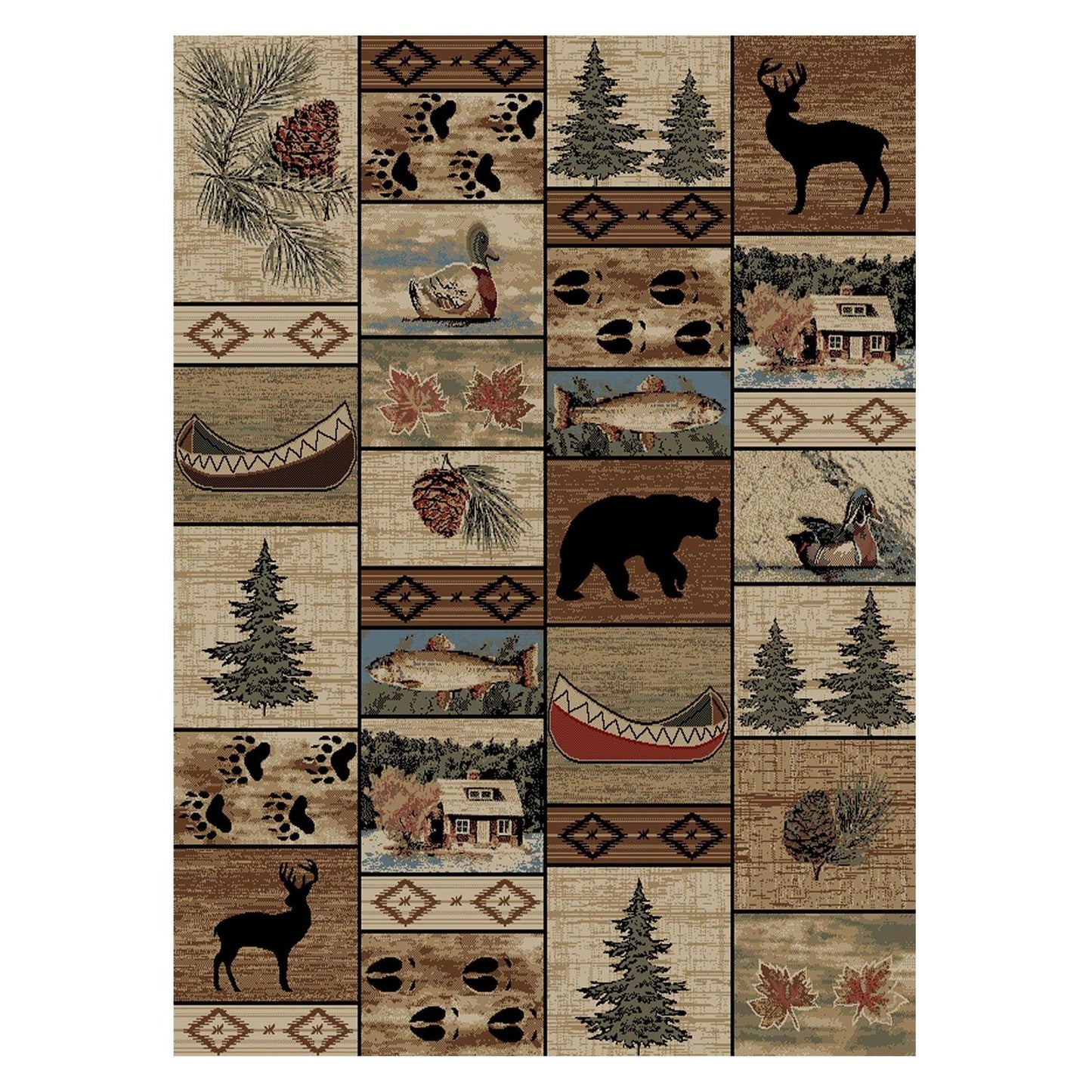 American Destinations Mountain Solitude Multi 7'10"x9'10" Area Rug | 100% Polypropylene | Machine Loomed | 10 mm pile height