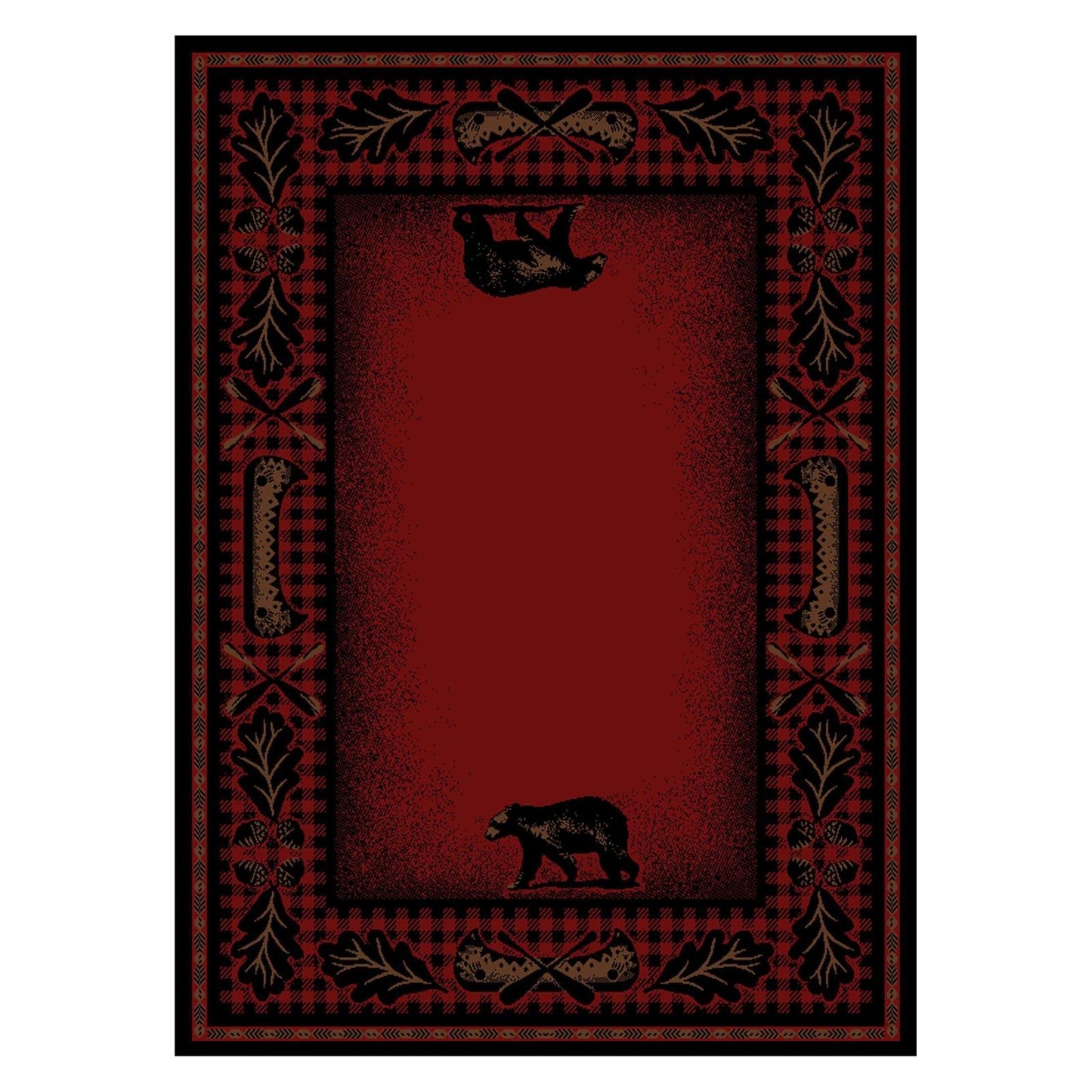 American Destinations Woodlands Plaid Claret 7'10"x9'10" Area Rug | 100% Polypropylene | Machine Loomed | 10 mm pile height