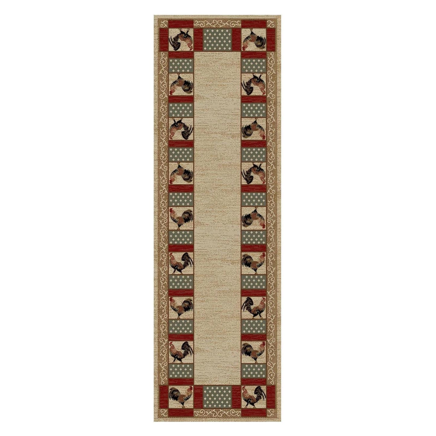 American Destinations Barnyard Ivory 2'3"x7'7" Area Rug | 100% Polypropylene | Machine Loomed | 10 mm pile height