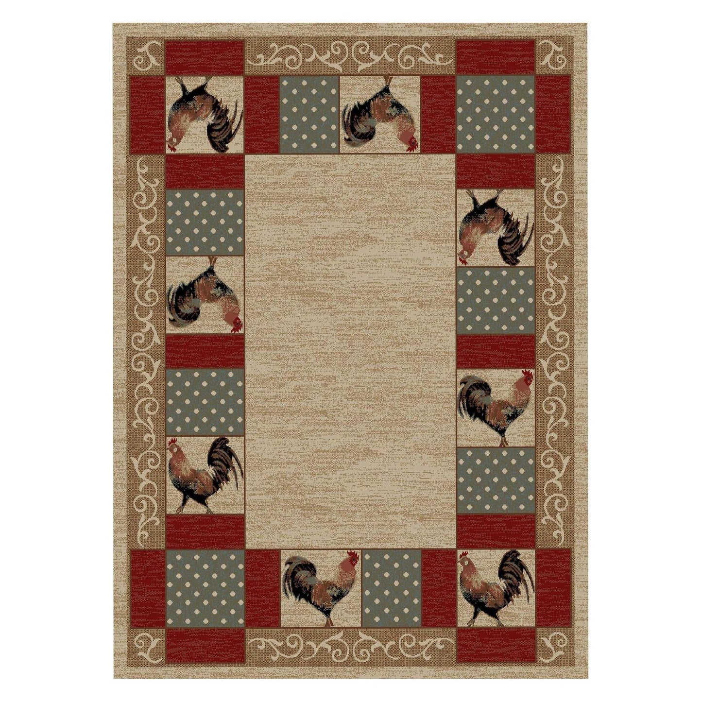 American Destinations Barnyard Ivory 7'10"x9'10" Area Rug | 100% Polypropylene | Machine Loomed | 10 mm pile height